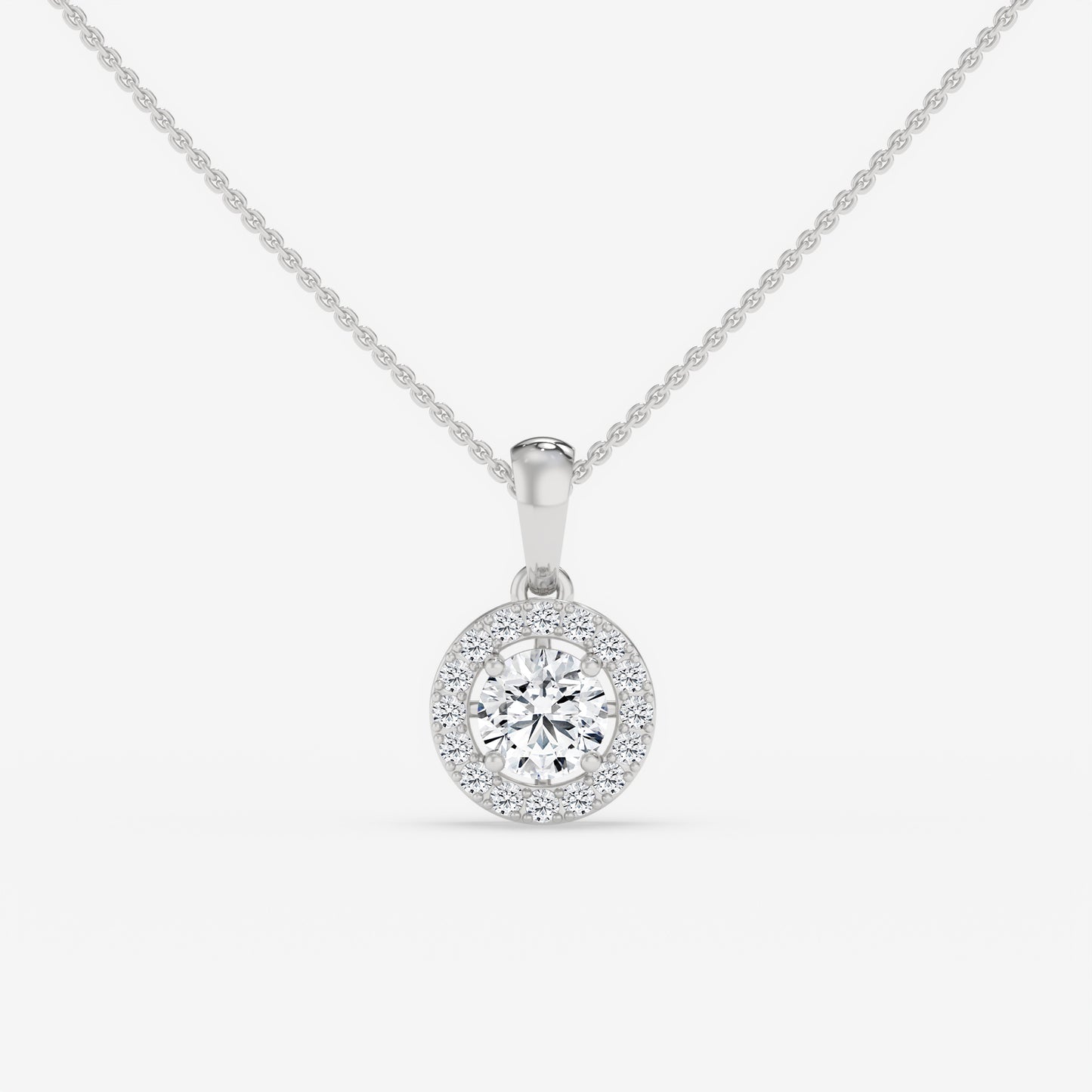 The Celeste Round Halo Pendant
