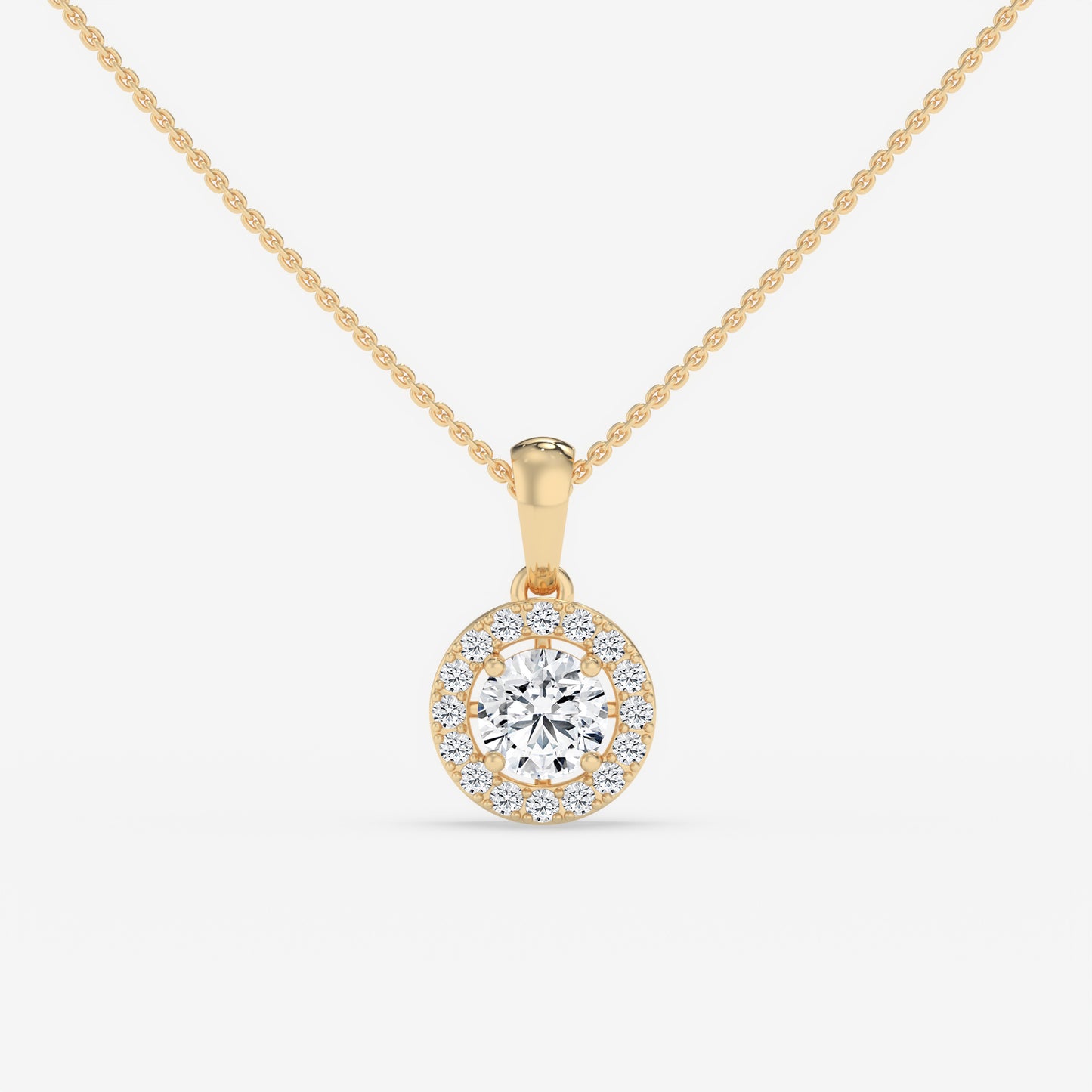 The Celeste Round Halo Pendant
