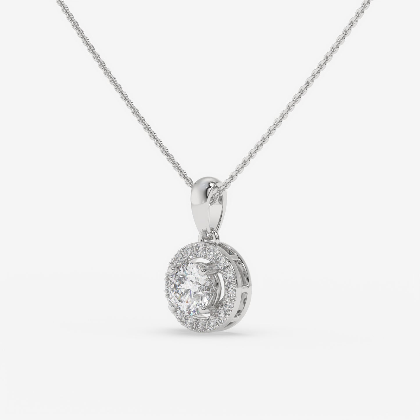 The Celeste Round Halo Pendant