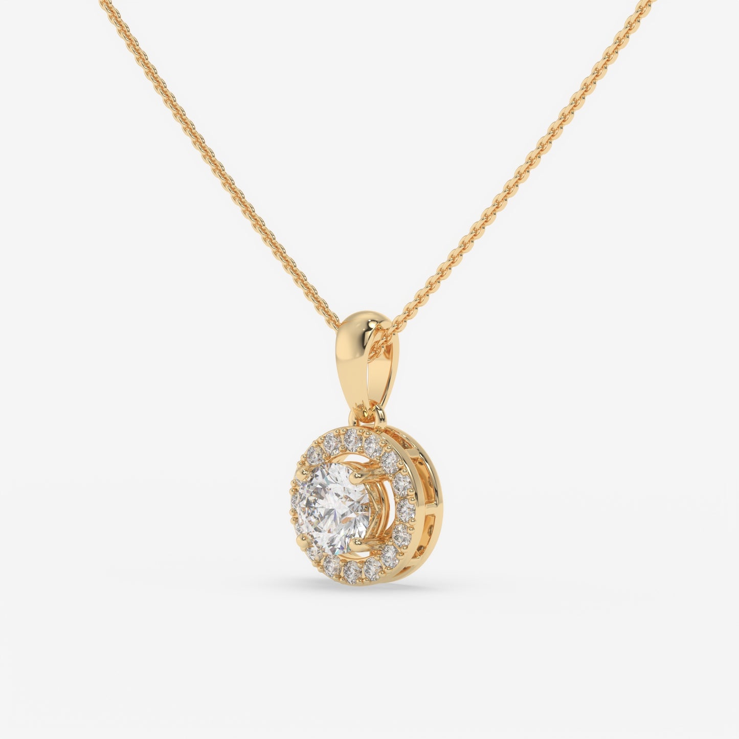 The Celeste Round Halo Pendant