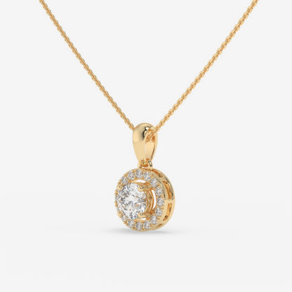 The Celeste Round Halo Pendant