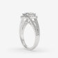 Double Band Halo Oval Ring
