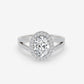 Double Band Halo Oval Ring