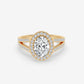 Double Band Halo Oval Ring
