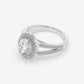 Double Band Halo Oval Ring