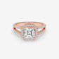 Asscher Halo Split Shank Ring