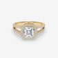 Asscher Halo Split Shank Ring