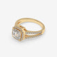 Asscher Halo Split Shank Ring