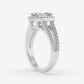 Asscher Halo Split Shank Ring