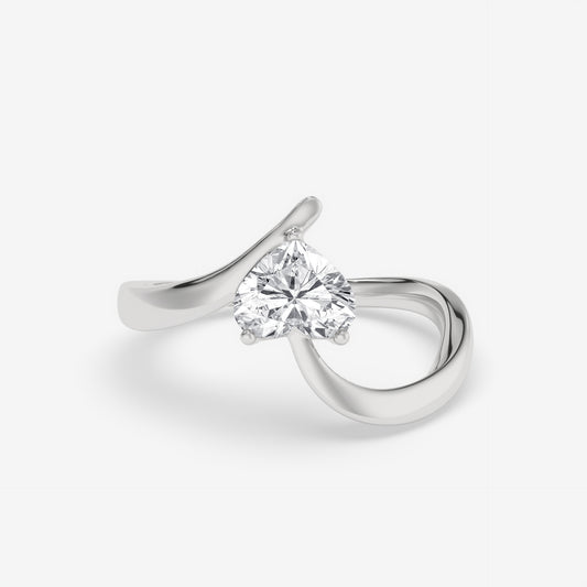 Curved Embrace Heart Ring