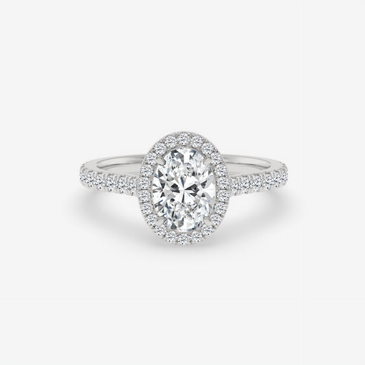 Radiant Oval Halo Pavé Ring