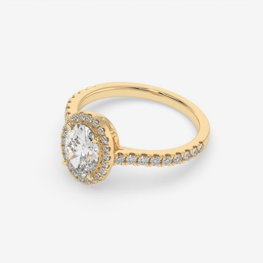 Radiant Oval Halo Pavé Ring