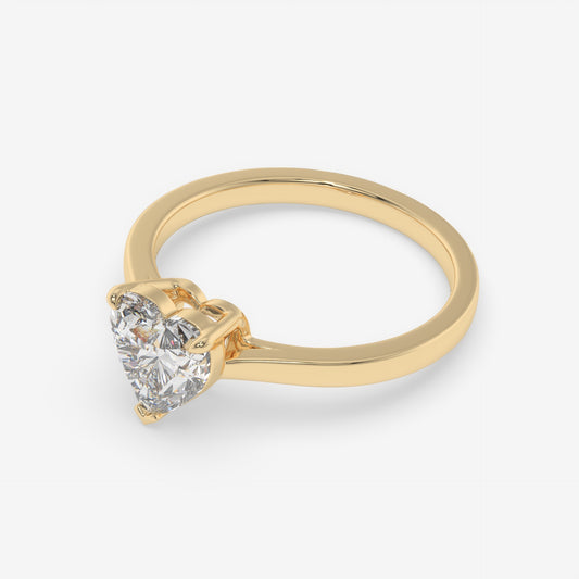Classic Heart Solitaire Ring