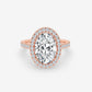 Oval Halo Twist Band Ring