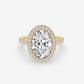 Oval Halo Twist Band Ring