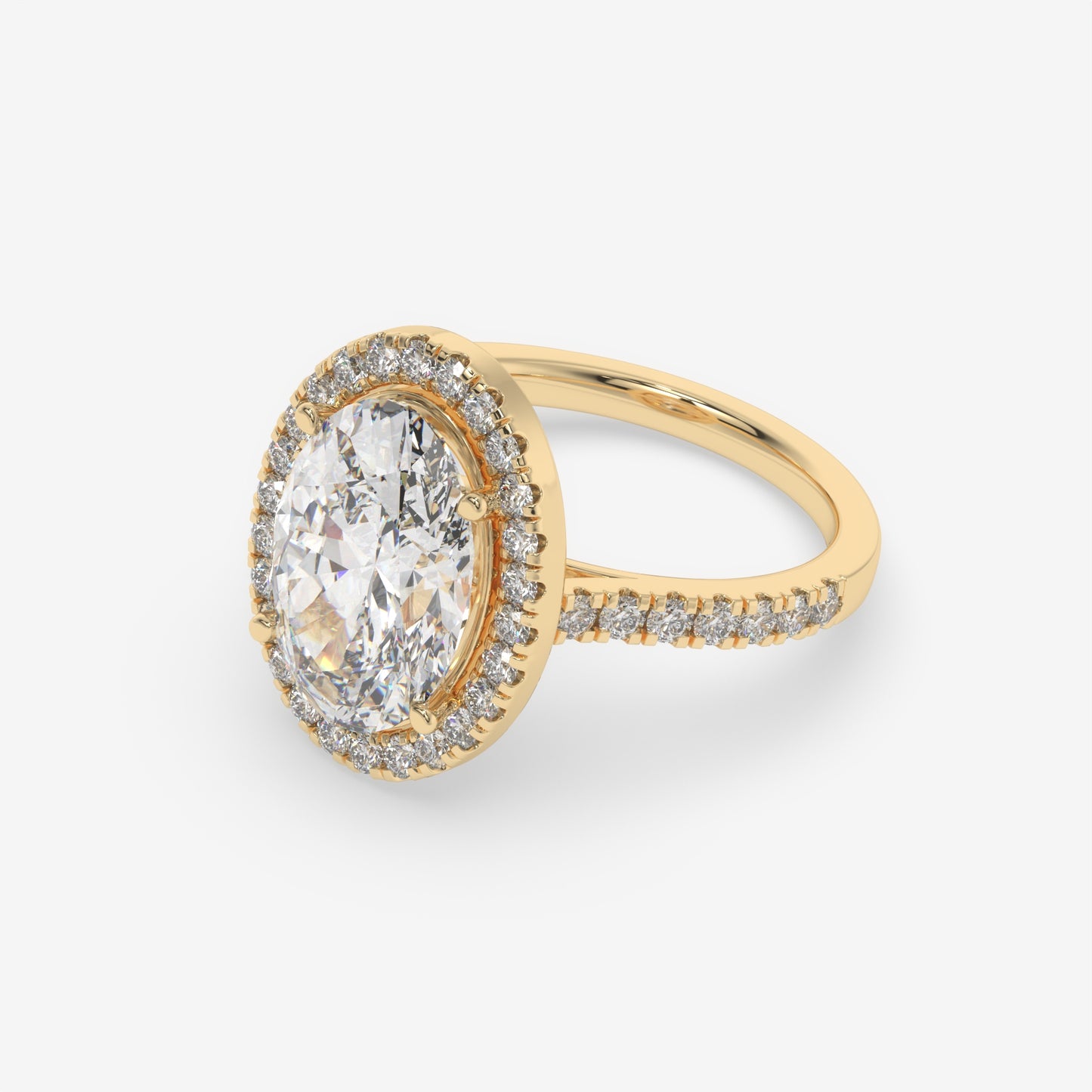 Oval Halo Twist Band Ring