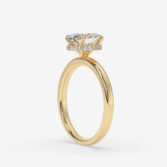 Hidden Halo Oval Elegance Ring