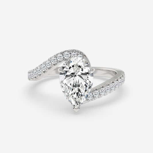 Pear Diamond Twist Band Ring
