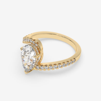 Pear Diamond Twist Band Ring