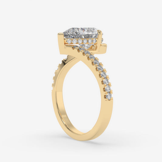 Pear Diamond Twist Band Ring