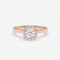 Cushion Cut Halo Solitaire Ring