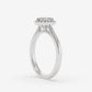 Cushion Cut Halo Solitaire Ring