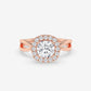Cushion Cut Halo Diamond Ring with Split Shank