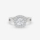 Cushion Cut Halo Diamond Ring with Split Shank