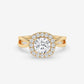 Cushion Cut Halo Diamond Ring with Split Shank