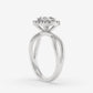 Cushion Cut Halo Diamond Ring with Split Shank