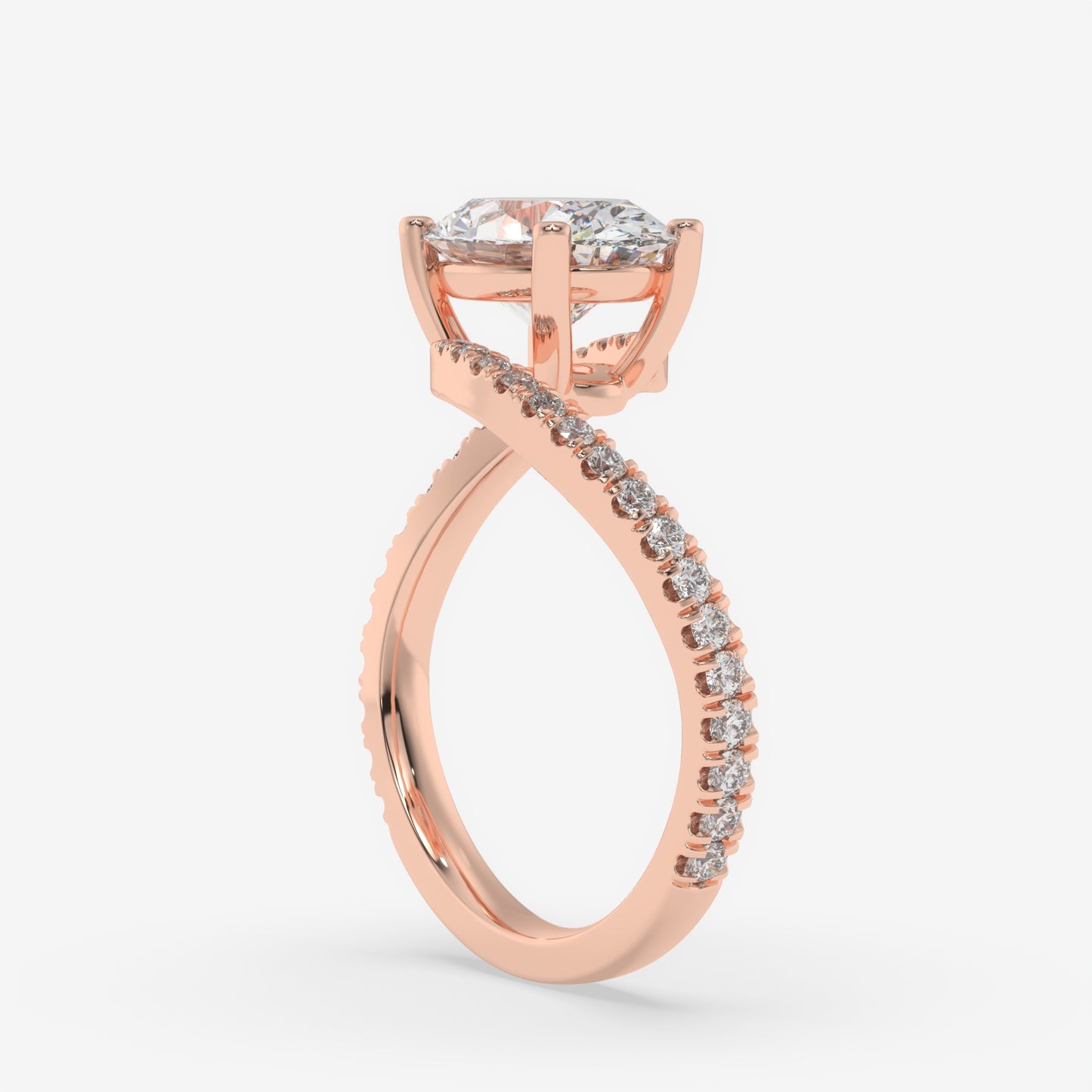 Twisted Oval Sparkle Ring