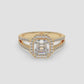 Asscher Halo Split Shank Ring