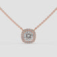 Cushion Cut Halo Diamond Necklace