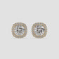 Cushion Cut Halo Stud Earrings