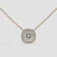 Cushion Cut Halo Diamond Necklace