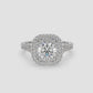 Double Halo Diamond Engagement Ring - Round