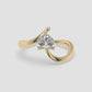Curved Embrace Heart Ring