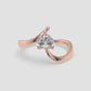 Curved Embrace Heart Ring