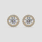 Halo Stud Earrings - Round