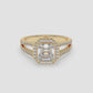 Asscher Halo Split Shank Ring