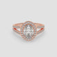 Double Band Halo Oval Ring