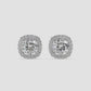 Cushion Cut Halo Stud Earrings