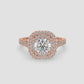 Double Halo Diamond Engagement Ring - Round