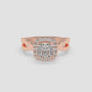 Twisted Halo Cushion-Cut Engagement Ring