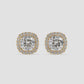 Cushion Cut Halo Stud Earrings
