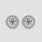 Floating Halo Stud Earrings - Round