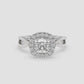 Cushion Cut Halo Diamond Ring with Split Shank