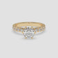 Vintage Floral Six Prong Ring - Round