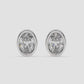 Oval Bezel-Set Diamond Stud Earrings