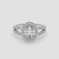 Double Band Halo Oval Ring